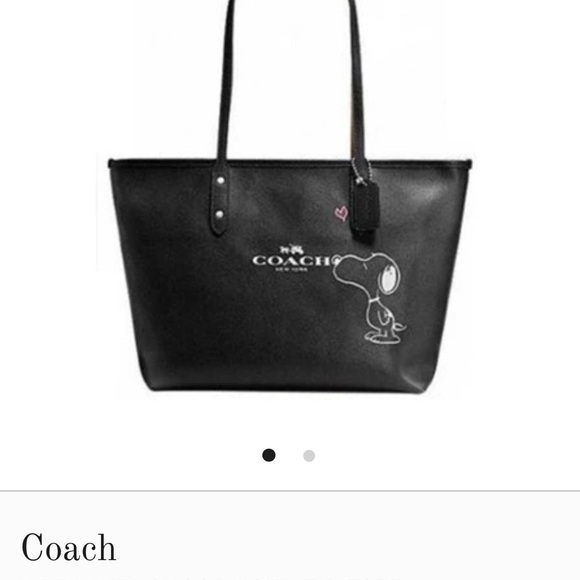 Coach Black Tote with Snoopy Design - Peanuts x Coach - Picture 14 of 16